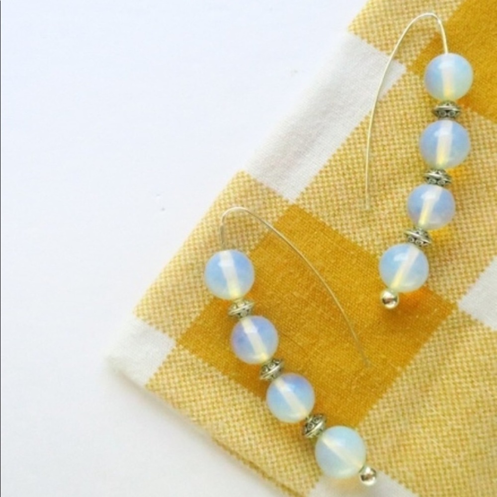 $$ FIRM $$ Natural Moonstone Threader Earrings